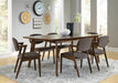 Malone 7-piece Rectangular Dining Set Dark Walnut and Grey image