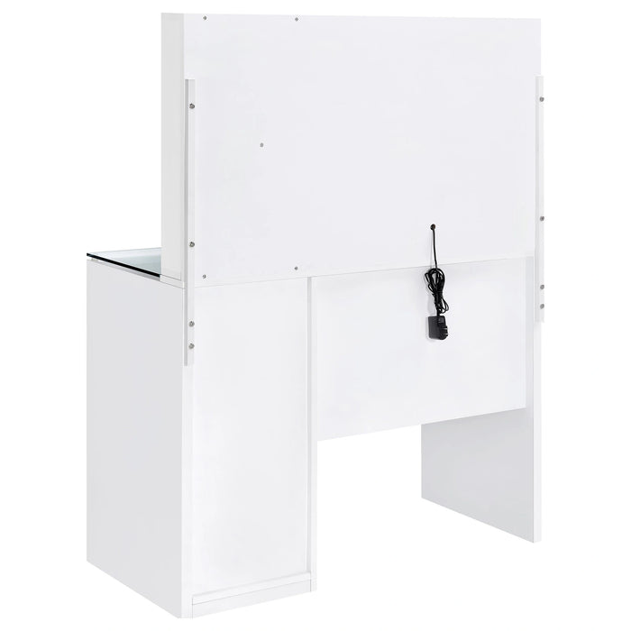 Flora Makeup Vanity Table with LED Mirror and Stool Set