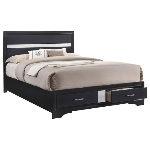 Miranda Eastern King 2-drawer Storage Bed Black image