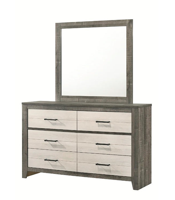 Crown Mark Furniture Rhett Dresser Mirror in Gray