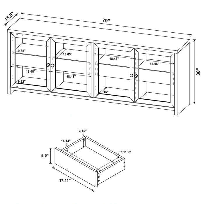 Denison Entertainment Center (TV Stand and 2 Media Tower)