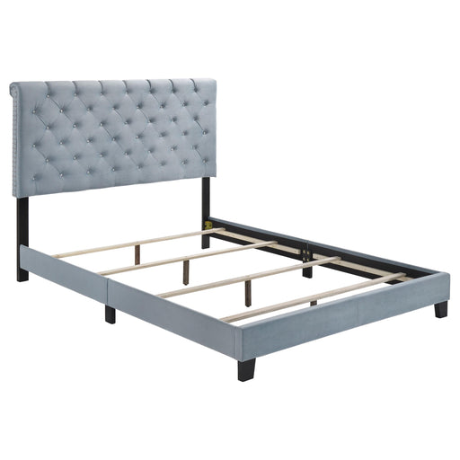 Warner Queen Upholstered Bed Slate Blue image