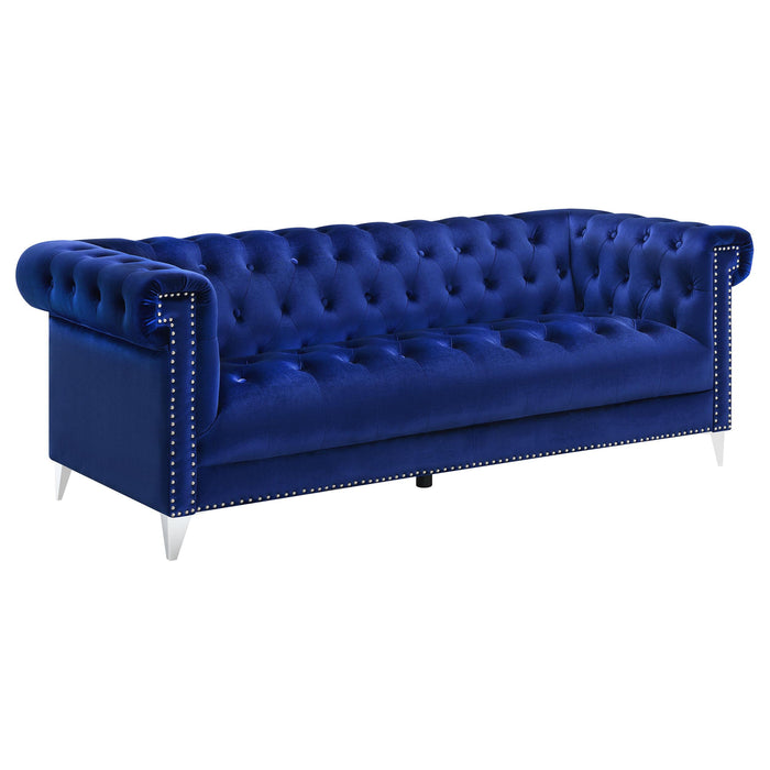 Bleker Tufted Tuxedo Arm Sofa Blue image