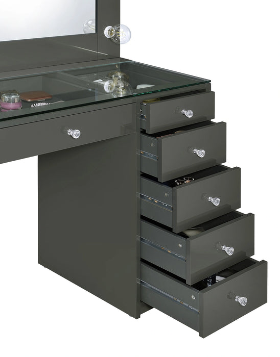 Acena Makeup Vanity Table with LED Mirror Set