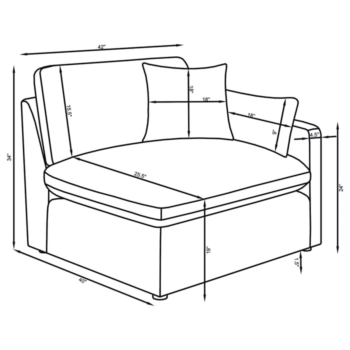 Hobson 5 Pc Sectionals (2 Armless Chair, 1 Corner, Left-Arm-Facing Piece and Right-Arm-Facing Piece)