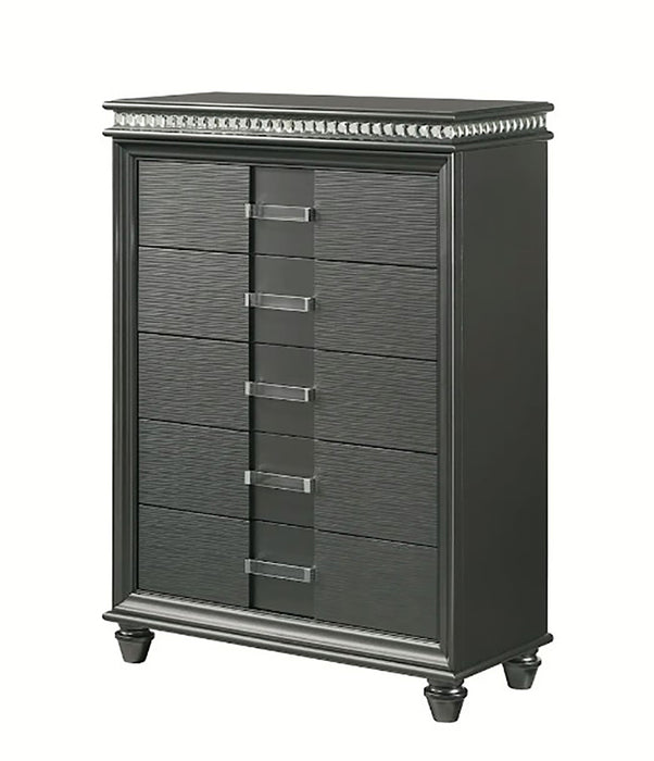 Crown Mark Furniture Adira 5 Drawer Chest in Silver image