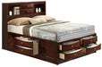 Crown Mark Furniture Emily Captain's King Bed in Rich Cherry image