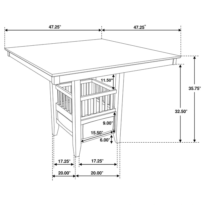 Jaden Counter Height Dining Set (Table and 4 Chair)