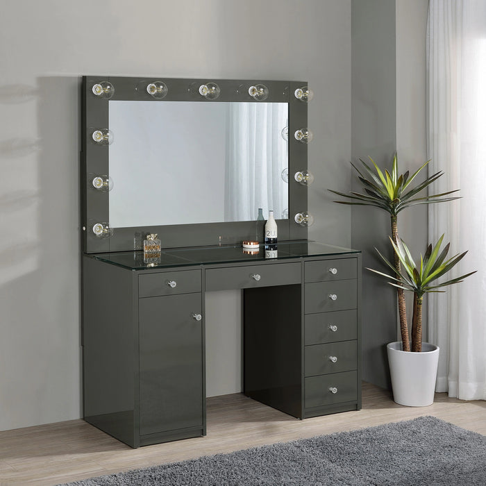 Acena Makeup Vanity Table with LED Mirror Set