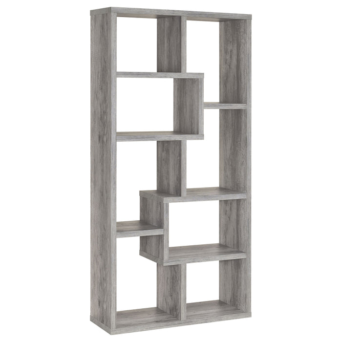 Theo 10-shelf Bookcase Weathered Grey