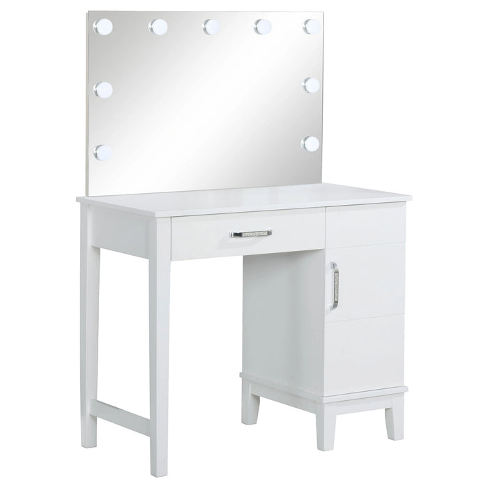Elijah Makeup Vanity Table with LED Mirror and Stool Set