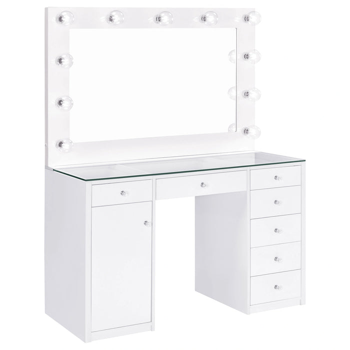 Acena Makeup Vanity Table with LED Mirror Set