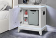 Alina White Nightstand with Cooler, LED, Speaker and USB