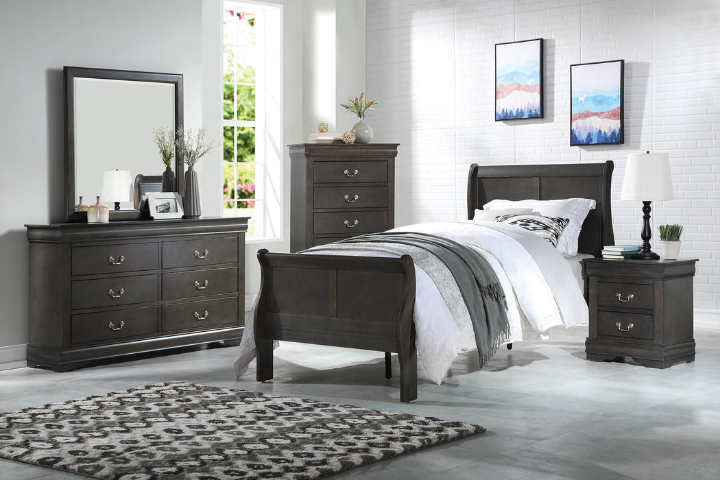 Louis Philippe Dark Gray Twin Bed - Bobby Furniture (Gaithersburg, MD)