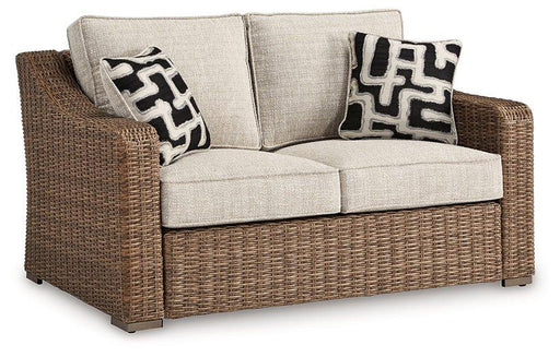 Beachcroft Outdoor Loveseat with Cushion - Bobby Furniture (Gaithersburg, MD)