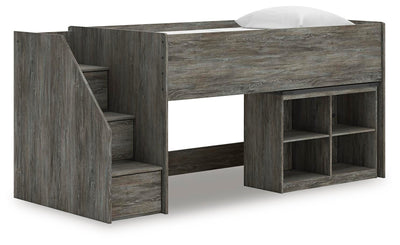 Frandern Loft Bed with Bookcase Storage