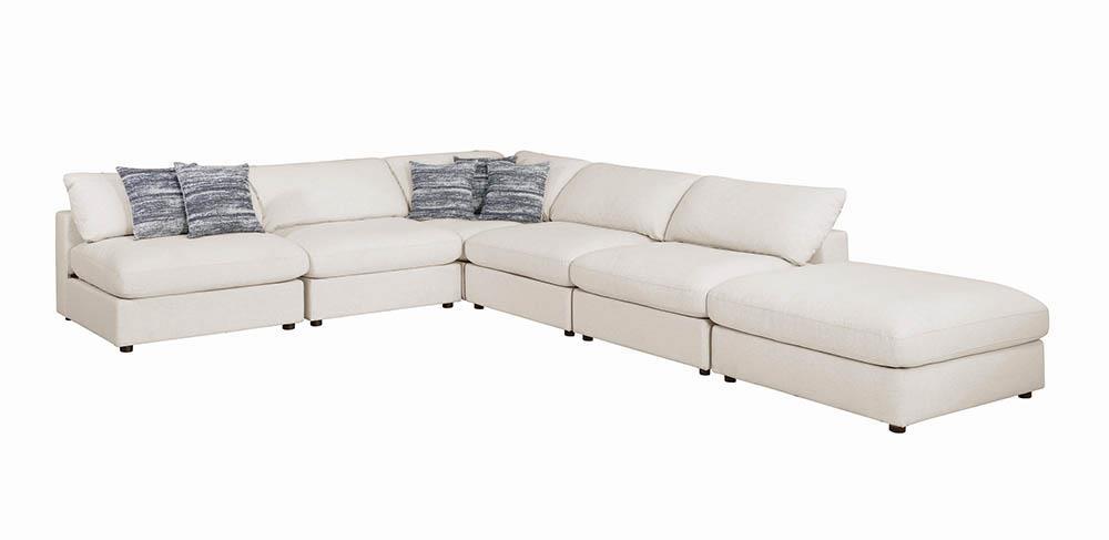 Serene Upholstered Rectangular Ottoman Beige