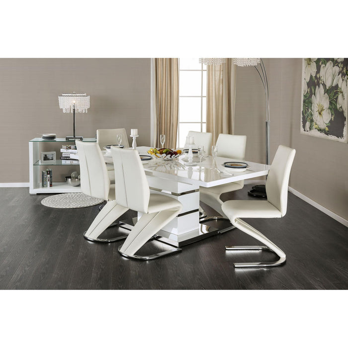 Midvale White/Chrome Side Chair (2/CTN)