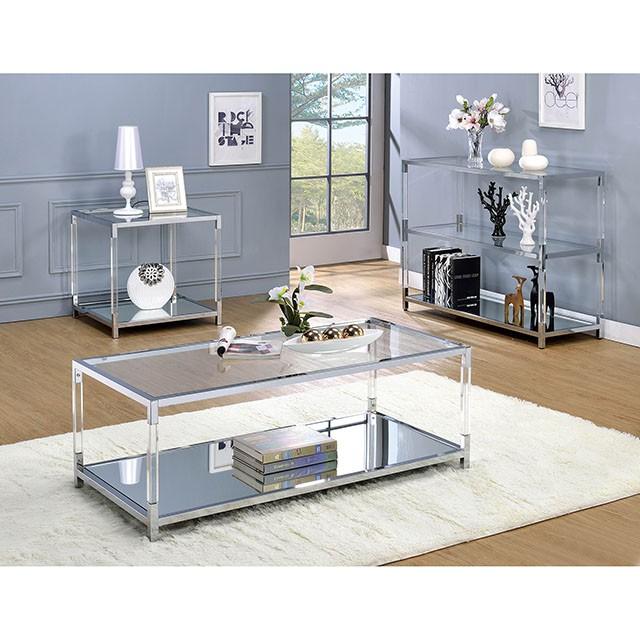 Ludvig Chrome/Clear Sofa Table