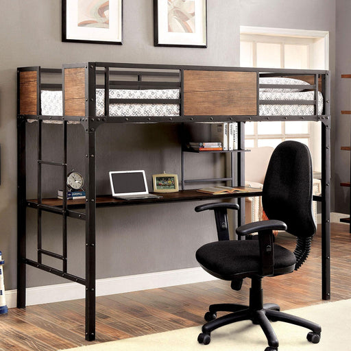 CLAPTON Black Twin Bed w/ Workstation image