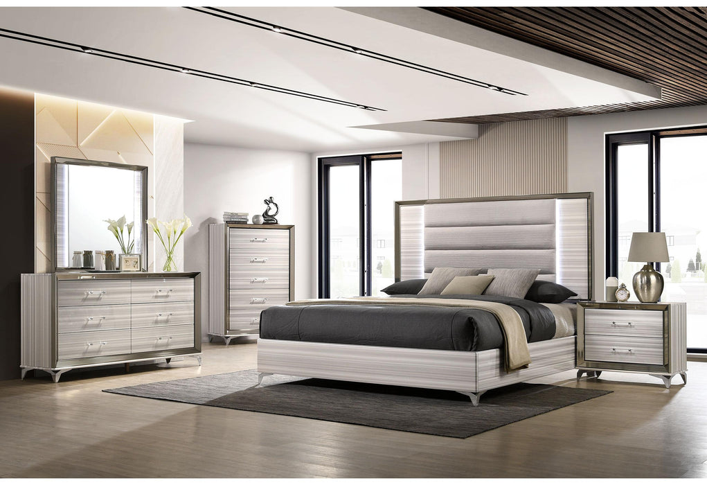 ZAMBRANO WHITE KING BED GROUP WITH VANITY SET