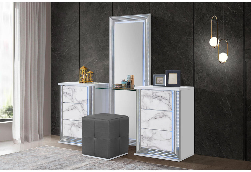 YLIME WHITE MARBLE VANITY SET