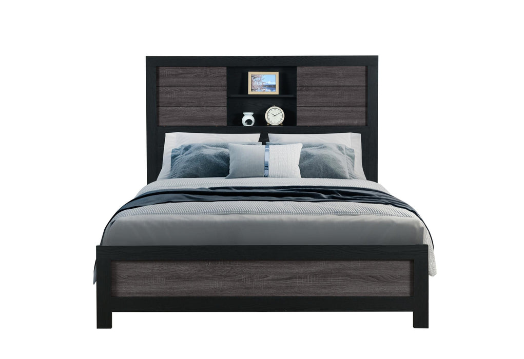 LISBON GREY/BLACK BOOKCASE FULL BED