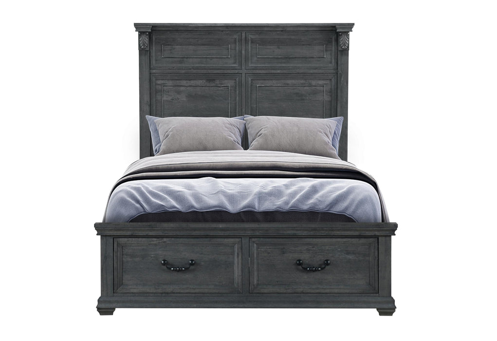 TATUM GREY QUEEN BED WITH STORAGE - Bobby Furniture (Gaithersburg, MD)