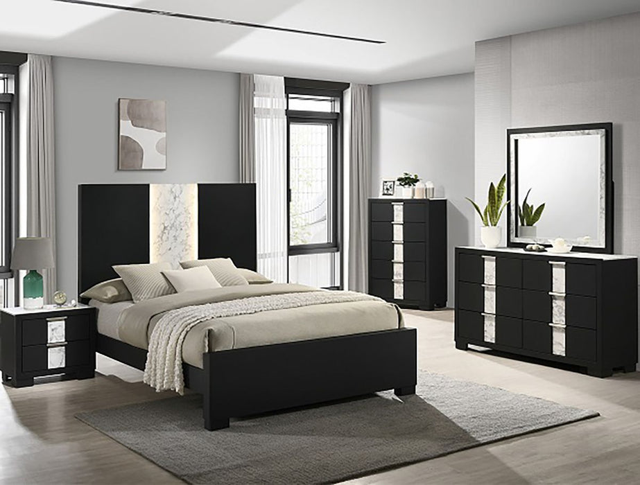 Crown Mark Furniture Rangley King Panel Bed in Black B6835-K