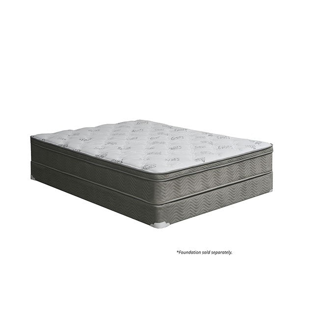 ALEKSA White, Gray 11" Euro Top Mattress, Full