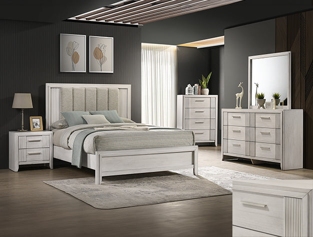 Carlton Night Stand White Mist