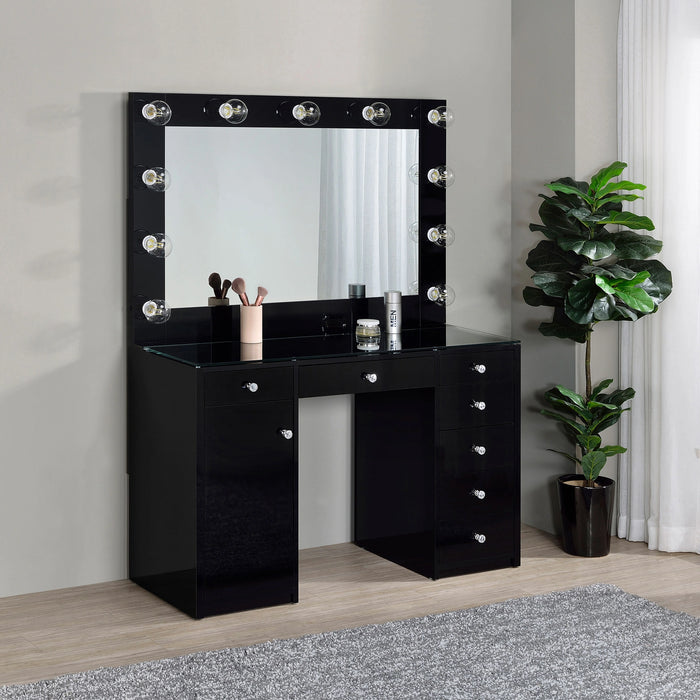 Acena Makeup Vanity Table with LED Mirror Set