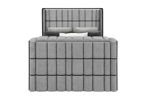 Isabella Grey Bed with LED, TV Lift, Speaker and Fireplace