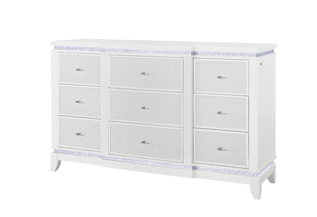 Alina White Dresser with LED