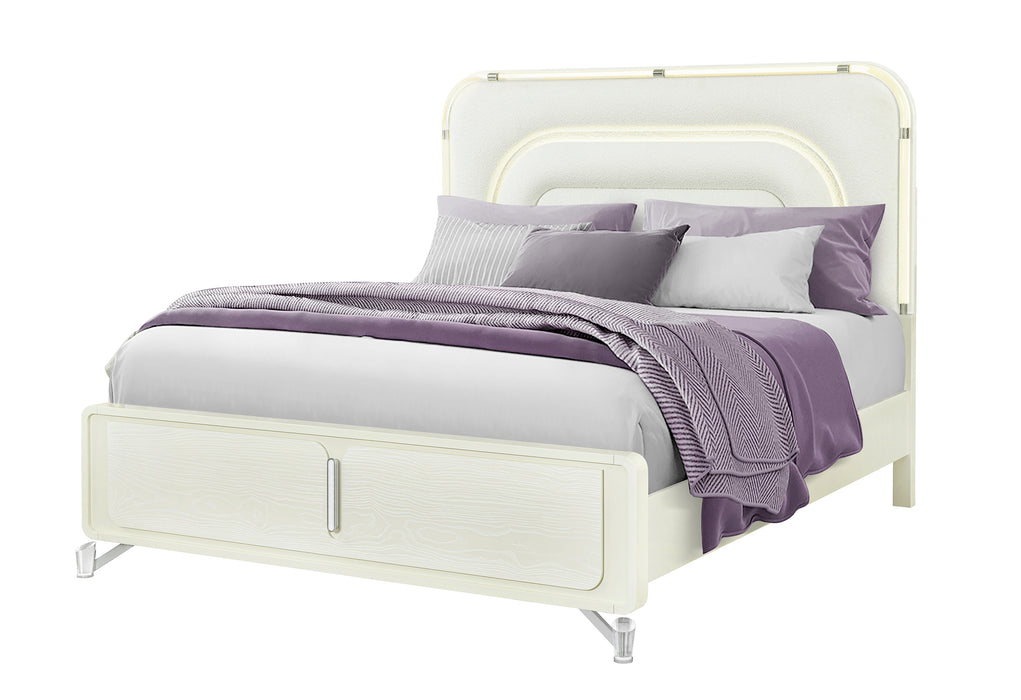LYRA BEIGE KING BED WITH LED