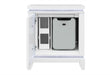 Alina White Nightstand with Cooler, LED, Speaker and USB