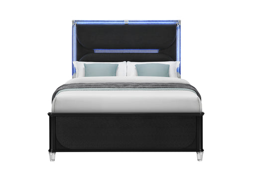 Lando Black Bed with Continuous LED